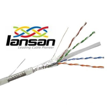 Cat6 4Pairs sólido / lan cable con el mensajero